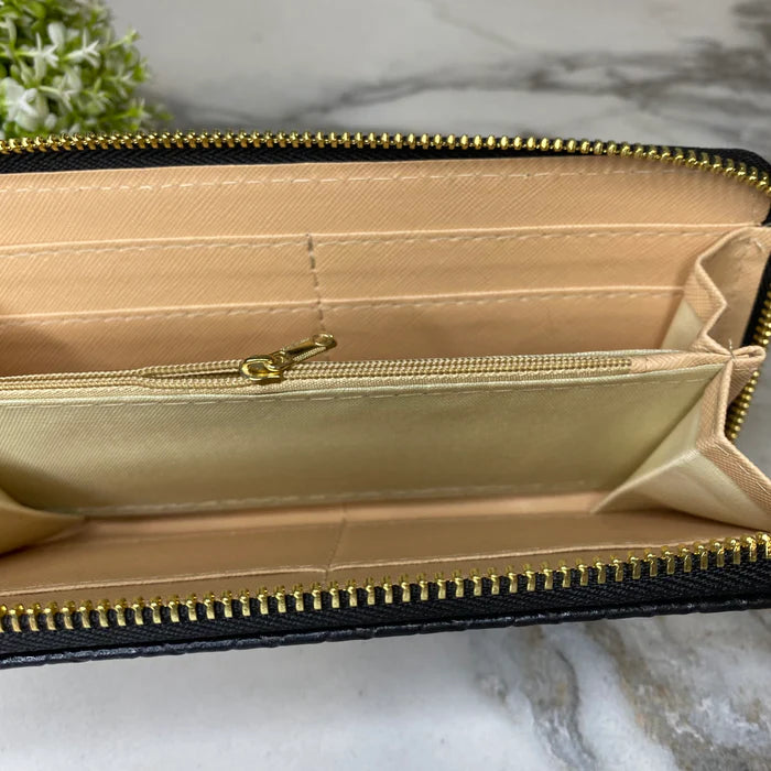 Faux Leather Woven Wallet