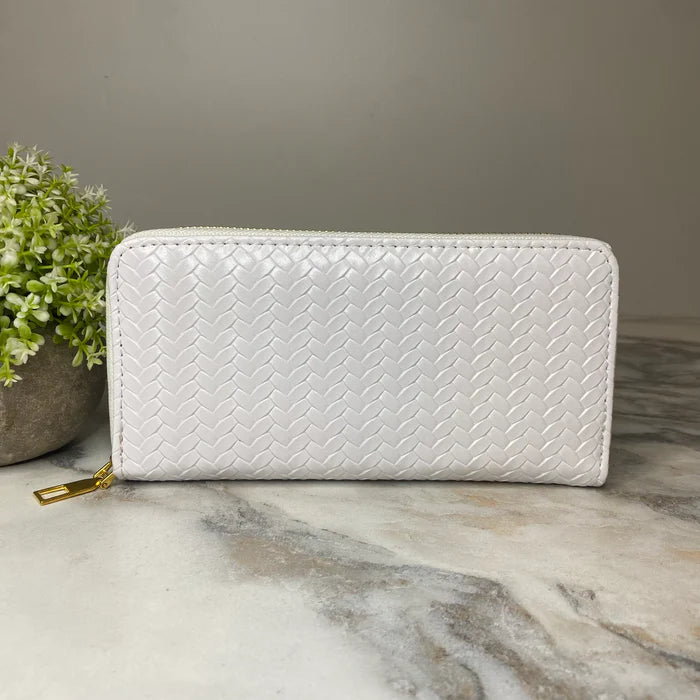 Faux Leather Woven Wallet