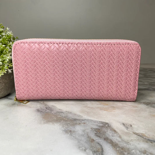 Faux Leather Woven Wallet
